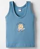 Tango Single Jersey Knit Sleeveless Vest With Turtle Print - Blue