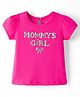 Babyhug 100% Cotton Knit Half Sleeves Text Printed T-Shirt - Dark Pink