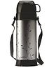 Milton Eiffel 1000 Vacuum Insulated Thermos Flask with Strap to Carry, 910 ml, 24 Hours Hot & Cold Water Bottle for Office, Hiking, Trekking, Travel, Black