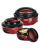 Milton Ernesto Inner Stainless Steel Jr. Casserole Set of 3 (390ml, 720 ml, 1320 ml), Red | Easy to Carry | Serving | Stackable