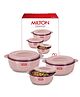 Milton Aspire Jr. Set of 3 Serving Casserole Double Walled Inner Stainless Steel, (350ml, 720ml,1050 ml), Pu Insulated Kitchen Hot Pot, Keeps Food Hot & Fresh for Roti, Biryani, Cherry Pink