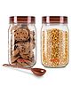 Milton Vintage Plastic Storage Jar and Container Set, Airtight & Bpa Free Containers for Kitchen Storage, Grocery Kitchen Container Stoarge, Multipurpose Transparent Jar, 1000 ml Each, Set of 2