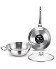 Milton Pro cook Triply Stainless Steel 3 Pcs Induction Cookware Set, Fry Pan 24cm, Kadai with Glass Lid 24cm, Even & Fast Cooking, Induction & Gas Ready