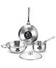 Milton Pro cook Triply Stainless Steel 4 Pc Induction Cookware Set, Tea Pan 16cm, Fry Pan 22cm, Kadai with Glass Lid 24cm, Even & Fast Cooking, Induction & Gas Ready,