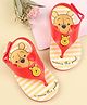 Babyoye Disney Velcro Closure Flip Flops with Winnie The Pooh Print- Red