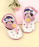 Babyoye Disney Velcro Closure Flip Flops With Minnie Mouse Print - Pink & White