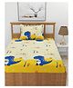 Morado Premium Glace  I Love My Camera Print Cotton Elastic Fitted Single Bedsheet With 1 Pillow Cover - Yellow