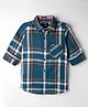 Noddy Full Sleeves Checked Shirt - Turquoise