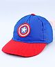 Pine Kids Marvel Cotton Woven  Summer Cap with Avengers Graphics Blue & Red- Diameter 52 cm