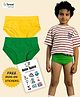 THE COVER UP PROJECT Modal Knit Pack Of 2 Solid Briefs With Iron On Stickers - Yellow & Green