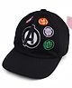Pine Kids Marvel Cotton Woven Summer Cap With Avengers Graphics Black - Diameter 20 cm