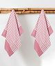 Mush Bamboo Turkish Hand Towels Set of 2 | 100% Bamboo Gym Towel for Men/Women | Ultra Soft, Absorbent & Quick Dry Towel for Gym, Travel, Sports and Yoga | 40 x 60 cms | 250 GSM, Red Stripe