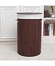 Mush Bamboo Wooden Laundry Basket - Brown Round