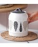 The Better Home Ceramic Jars For Kitchen Storage With Lid | Airtight Ceramic Container | Multipurpose Jar for Pickle Grains Pulses | 2.5 Litre (Grey-2.5L)