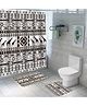 The Better Home Shower Curtain & Bathroom Mat Set (3pc) | 6 Ft Shower Curtains for Bathroom| U-Shaped Anti Skid Mat for Bathroom Floor | Non Slip Mat for Bathroom | Mold Resistant | Black-White