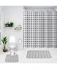 The Better Home Shower Curtain & Bathroom Mat Set (3pc) | 6 Ft Shower Curtains for Bathroom| U-Shaped Anti Skid Mat for Bathroom Floor | Non Slip Mat for Bathroom | Mold Resistant | Cross Check White