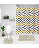 The Better Home Shower Curtain & Bathroom Mat Set (3pc) | 6 Ft Shower Curtains for Bathroom| U-Shaped Anti Skid Mat for Bathroom Floor | Non Slip Mat for Bathroom | Mold Resistant | Mellow Waves