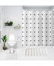 The Better Home Shower Curtain & Bathroom Mat Set (3pc) | 6 Ft Shower Curtains for Bathroom| U-Shaped Anti Skid Mat for Bathroom Floor | Non Slip Mat for Bathroom | Mold Resistant | Black Cross