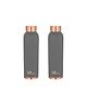The Better Home Copper Water Bottle 1 Litre | 100% Pure Copper Bottle | BPA Free Water Bottle with Anti Oxidant Properties of Copper Blue Pack of 2 (Grey)
