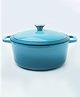 The Better Home Rustic Series Cast Iron Dutch Oven (5L) | Enamel Coated Biryani Handi Pot Heavy Bottom | Handi With Lid For Cooking | Rust Proof Iron Pot | Gas & Induction Cookware (Blue)