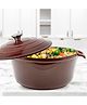 The Better Home Rustic Series Cast Iron Dutch Oven (4L) | Christmas Gifts | Enamel Coated Biryani Handi Pot Heavy Bottom | Rust Proof Iron Pot | Gas & Induction Cookware (Brown)
