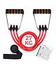 Strauss Triple Resistance Tube with Foam Handle | Door Anchor for Exercise & Stretching | Gym Equipment for Strength Training, Home Gym Workouts with Carry Bag | 27 Kg,(Red)
