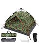 Strauss Portable Tent for Camping with Rainfly | Ideal for 4 Persons | 5-10 Minutes Easy Setup | Ideal for Picnic, Hiking, Trekking | Waterproof & Windproof | Superior Air Ventilation (Military Color)