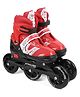 Strauss Blaze Adjustable Size Inline Skates | Skating Shoes for Boys & Girls | 3 Wheels |Beginner-Friendly Skating Shoe | Adjustable Roller Blades | Enhanced Stability and Support| Size L,(Red)