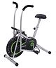 Strauss Stayfit Exercise Bike with Moving or Stationary Handle | Adjustable Resistance with Cushioned Seat and LCD Monitor | Fitness Cycle for Home Gym (Max Weight: 120Kg), Green