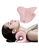 Strauss Neck Support Stretcher | Cervical Pillow | Cervical Traction Device for Relieve in Headache, Muscle Tension, Neck Pain, Shoulder Pain & Spine Alignment | Acupressure Chiropractic Pillow,(Pink)