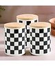 The Better Home Ceramic Jars for Kitchen Storage with Bamboo Lids | Pack of 3-800ml each | Multipurpose Airtight kitchen Jars containers for Dry Fruits, Coffee, Snacks, Spices | Black & White |
