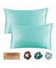Beplush Satin Pillow Cover(1 Pair) - Aqua Blue
