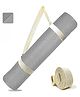 Strauss TPE Yoga Mat | Exercise Mat For Home Workout, Gym and Yoga Sessions | Anti Slip Gym Mat | Workout Mat For Men, Women and Kids | Yoga Mat With Carry Strap | Thickness: 6MM,(Grey)