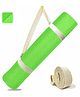 Strauss TPE Dual Layer Yoga Mat| Exercise Mat for Yoga,Pilates & Gym| Lightweight & Eco-Friendly Material | Yoga Mat for Women and Men |Ideal for Home Gym Workout |Includes Carry Strap | 4MM,(Green)