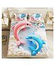 Filymore 7D Kids Beautiful Fish  Design bedsheet for double bed 300 TC made with pure microfiber 1 bedsheet and 2 pillow covers (Size 275 x 275 cm)(colour-Pink and Skyblue)