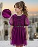 Hola Bonita Woven Half Sleeves Knee Length Solid Dress With Belt - Purple
