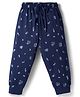 Taeko Single Jersey Knit Full Length Lounge Pant with Gaming Print - Navy Blue