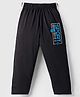 Taeko Single Jersey Knit Full Length Lounge Pant with Sport Print & Tape Detailing - Black