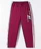 Taeko Single Jersey Knit Full Length Lounge Pant with Racing Print & Tape Detailing - Brown