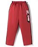 Taeko Single Jersey Knit Full Length Track Pant with Text Print - Red