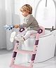Luvlittle Baby Ladder Potty Seat Potty Step Stool Training Seat with Ladder Step Up Non-Slip Steps Adjustable Foldable for Kids Baby 1 to 7 Years -Pink