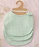 Blooms and Butterflies Soft Cotton Baby Bib , Mess-Free Comfort , 100% Premium Cotton , Ultra-Absorbent , Gentle on Sensitive Skin , Coordinated Designs , New Born Gifting , Pastel Shades ,Green Check