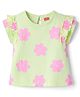 Babyhug Cotton Knit T-Shirt with Frill Detailing Multi Color 6-9 Months