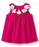 Babyhug Cotton Woven One Piece Dresses/Frocks with Floral Embellishment Fuchsia 4-5 Years