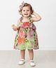 Many frocks & Georgette Woven  Sleeveless Floral Printed Dress - Green