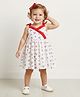 Many frocks & Woven Sleeveless Cherries Printed Dress - White