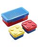 Flaze Lunch Box With 2 Containers High Quality Plastic Non Toxic  -  Pack of 1- ( Color and Design May Vary )