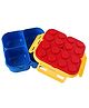 Flaze Stack & Snack Block Lunch Box - 3 Compartment Bpa Free Plastic Lunchbox for Kids  -  Pack of 1- ( Color and Design May Vary )