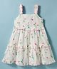 Babyhug Poplin Woven Sleeveless Frock With Floral Print - White