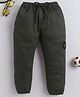 BAATCHEET Cotton Woven Kindness Patch Detailed Joggers - Dark Green